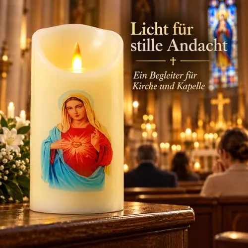 LED Prayer Candle with Virgin Mary Image view 3