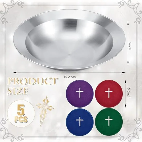Kritkin Stainless Offering Plate with 4 Felt Pads, 10 in