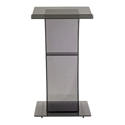 Madison Curved Acrylic Lectern, Smoke Gray view 2