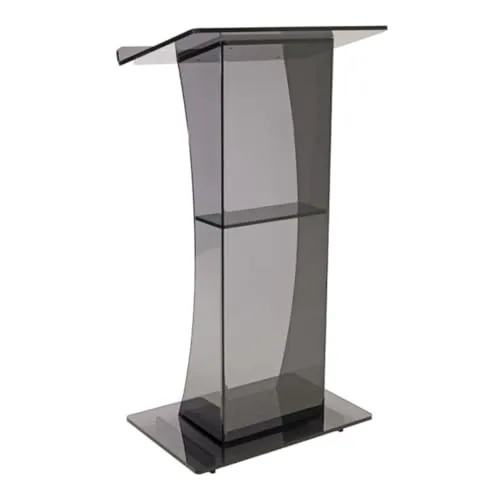 Madison Curved Acrylic Lectern, Smoke Gray view 5