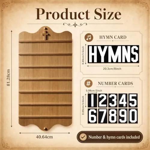 Leinuosen Hardwood Hymn Board, 32 by 16 in, Pecan