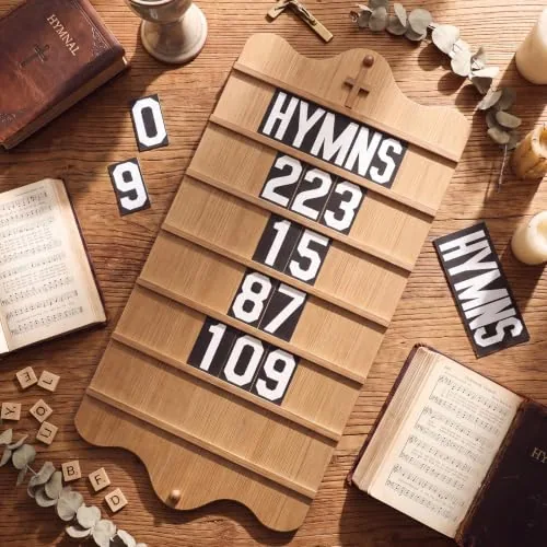 Leinuosen Hardwood Hymn Board, 32 by 16 in, Pecan view 2