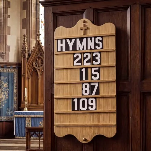 Leinuosen Hardwood Hymn Board, 32 by 16 in, Pecan view 4