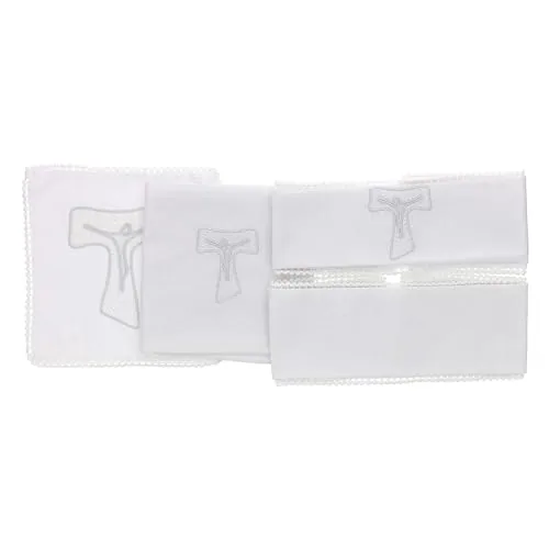 Holyart 100% Cotton Altar Linen Set with Tau Embroidery view 2